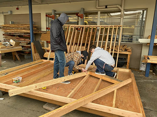 Students learn carpentry skills